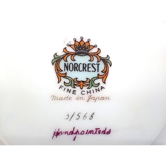 Norcrest Pine Cone Needles Hand painted Saucer Vintage 6 Inch Replacement 3/566 - Picture 7 of 12